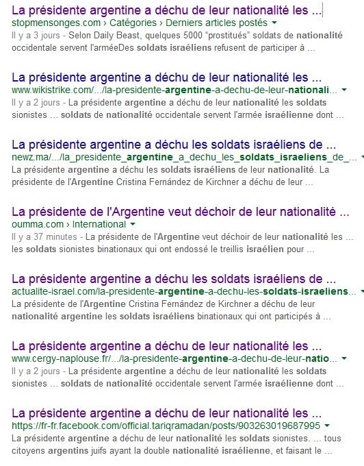 sites complotiste argentine tsahal